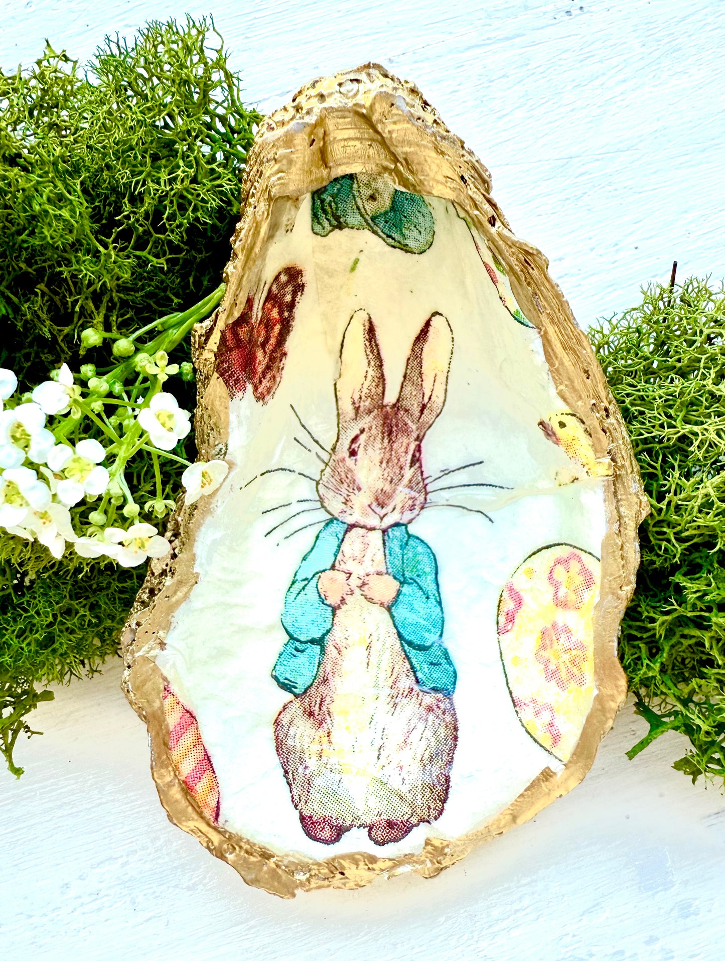Sitting Bunny - Fall in love with our sweet spring BAUBLE Trays. Keep your rings and delicate jewels safe in our one of a kind hand made BAUBLE Trays. They look beautiful in a powder room & where ever displayed. Such a perfect gift too!