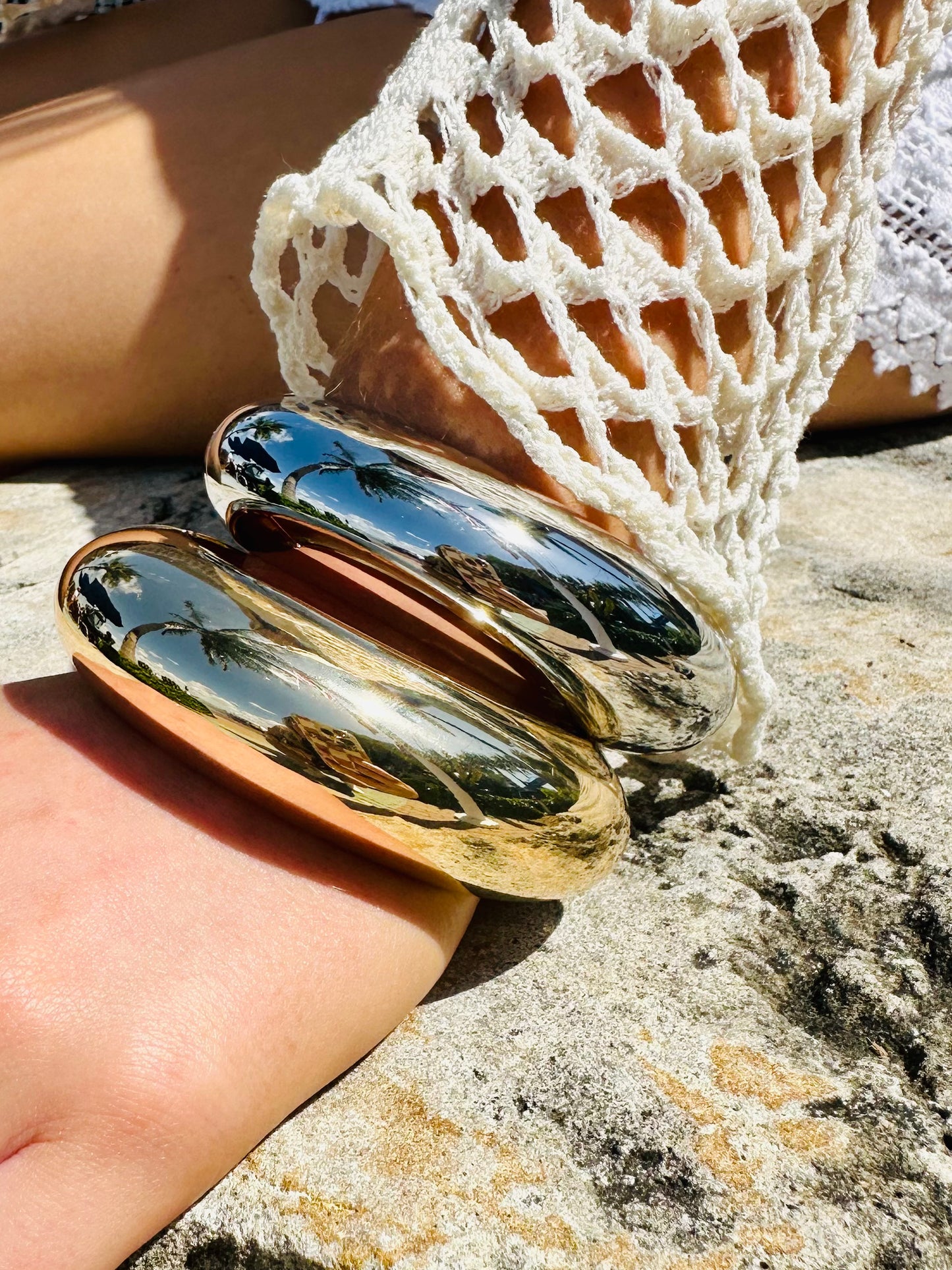 Bianca - Our Bianca Bangle Cuff is Bold and Fun! Classic Spring Closure for easy on and off. Gold Plate over Alloy