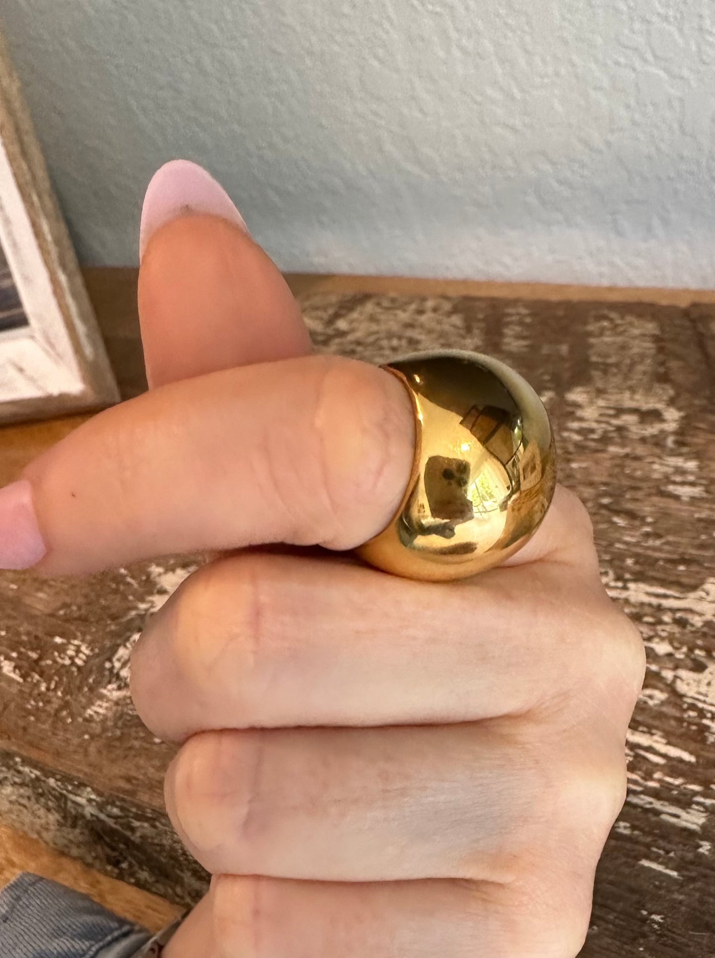 The OG Bauble - Our OG Bauble Ring is BOLD, BEAUTIFUL, & BOUJEE! She was the inspiration behind our name BOUJEE BAUBLES and clearly our Muse. She is 18K Gold Plate over Stainless Steel. Hypoallergenic & Tarnish Free. A staple for all BOUJEE girls.