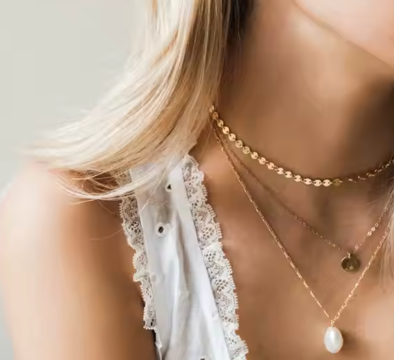 Belle - Belle is our sweet and delicate disc choker great for layering or wearing alone to steal the spotlight.