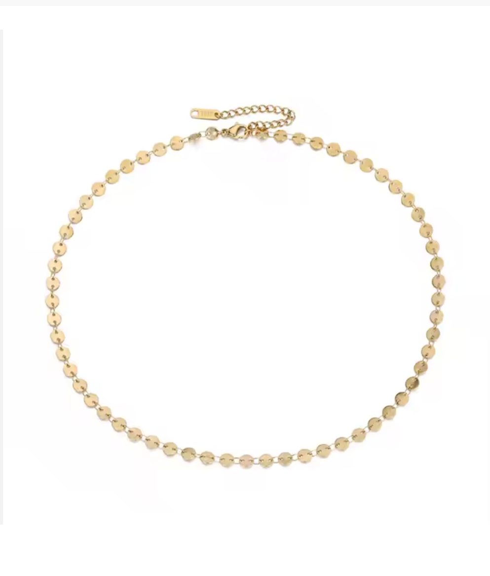 Belle - Belle is our sweet and delicate disc choker great for layering or wearing alone to steal the spotlight.