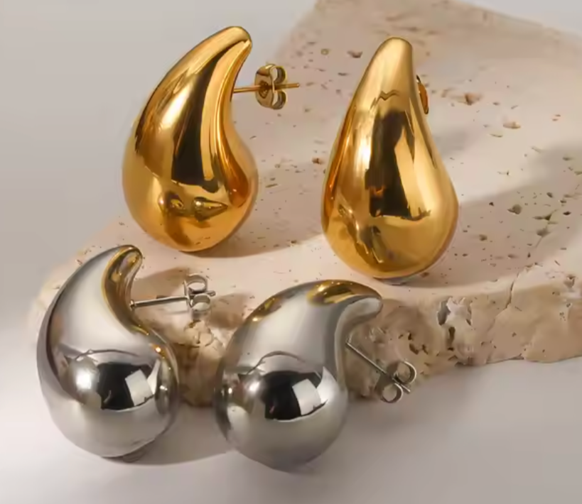 Teardrop - Our Teardrop Stud Earrings are a hot commodity! They are Gold Plate over Stainless Steel tarnish free and fabulous!
