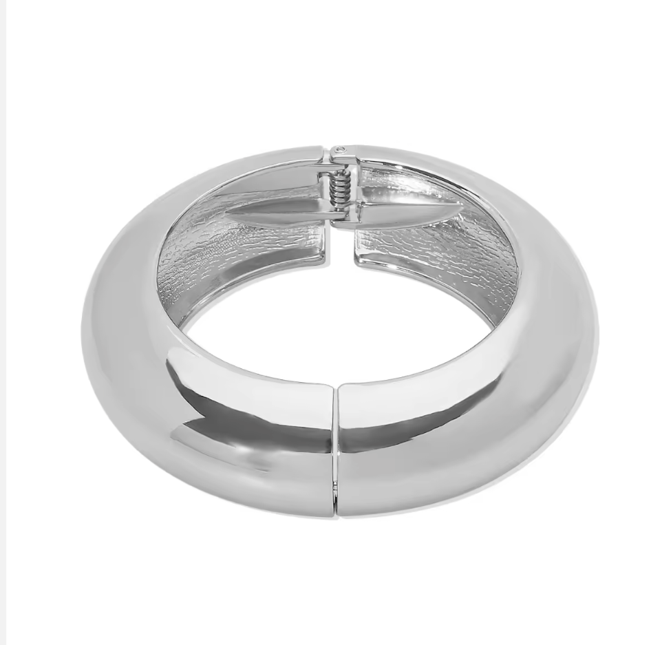Bianca - Our Bianca Bangle Cuff is Bold and Fun! Classic Spring Closure for easy on and off. Gold Plate over Alloy