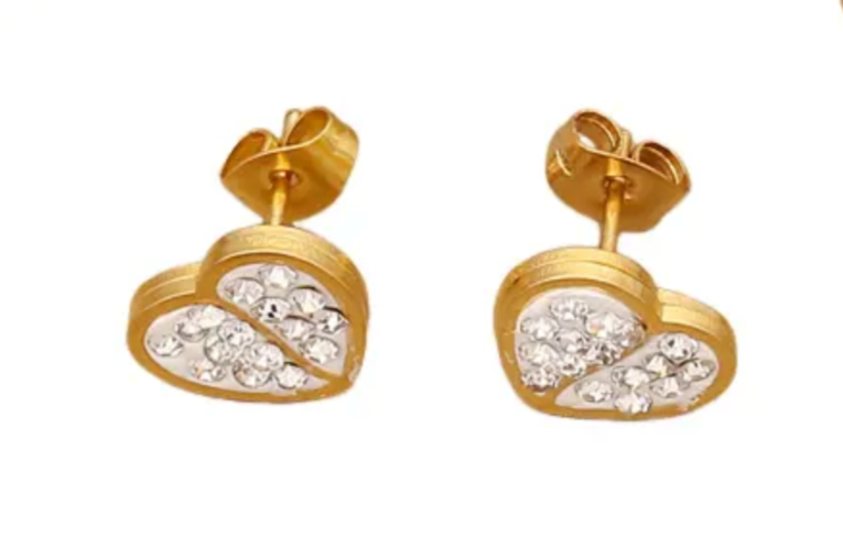 Stealing Hearts - Our Stealing Hearts earrings are both brilliant & beguiling. We know we've stolen yours already! Sold individually or as a set with matching bracelet. Tarnish free 18k Gold Plated Stainless Steel